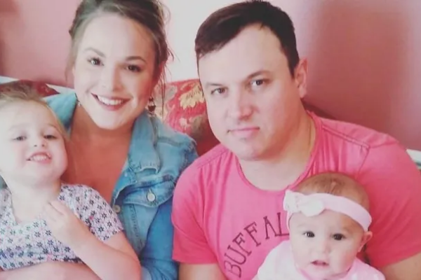 Brittany McKinney, her husband and their 2 children